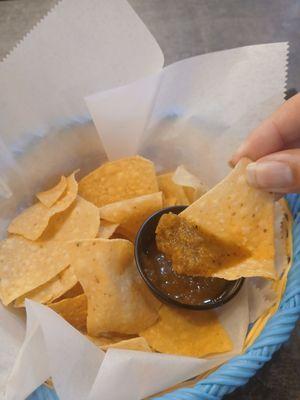 The salsa is good but they serve you so little