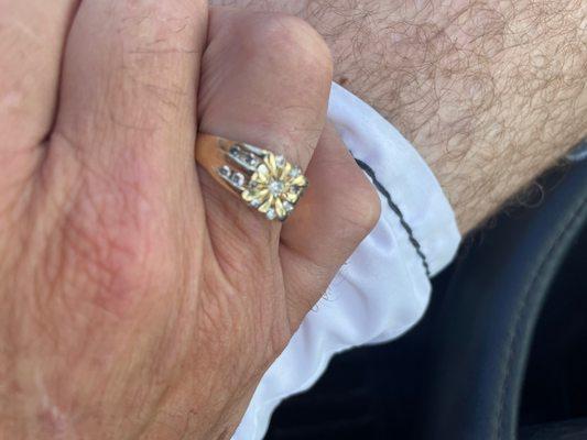 The famous starburst ring worn back in the day by many jewelers..