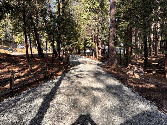 Driveway after 3/4 crushed drain rock repair