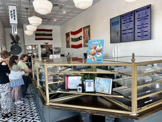 Inside the donut shop