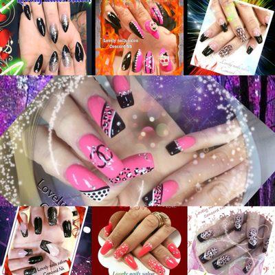Some of my beautiful designs at lovely nails by Linda!
