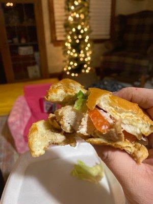 The saddest chicken sandwich you've ever seen.