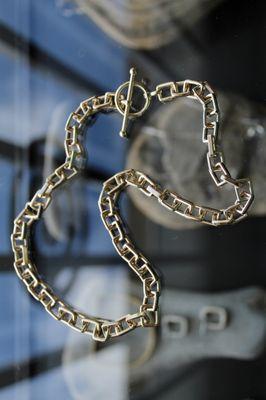 Solid 14k link chain necklace, hand fabricated in shop