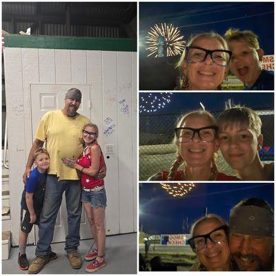 4th of July. The shop is directly across from where they set the fireworks off.