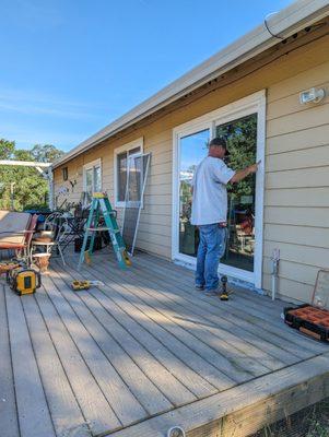 Putting in a sliding glass door
