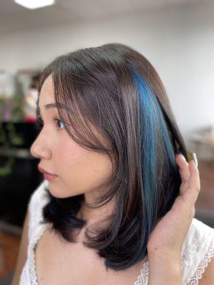 the blue highlights