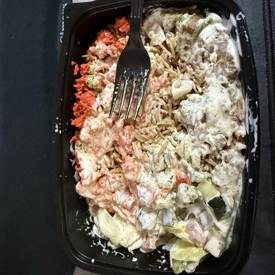Chicken and lamb over rice