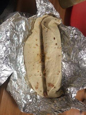 Big Allen burrito (added chorizo, rice, beans) I unrolled it to put salsa verde on it