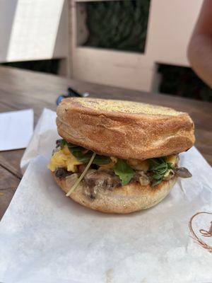 Mushroom melt with egg added