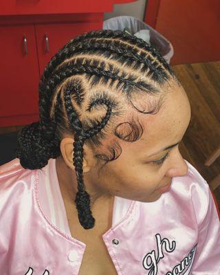 Stitch braids with hearts on the side