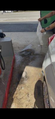 The spill that they tried to dry off.