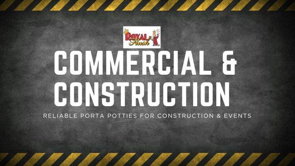 Commercial & Construction:
Durable porta potties for construction sites with reliable delivery and regular maintenance.