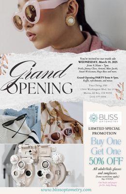 Grand opening for our relocation. New address: 13400 W. Washington Blvd. Suite 111 Marina Del Rey