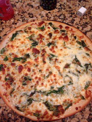 The finished product of a spinach white pie, yum!