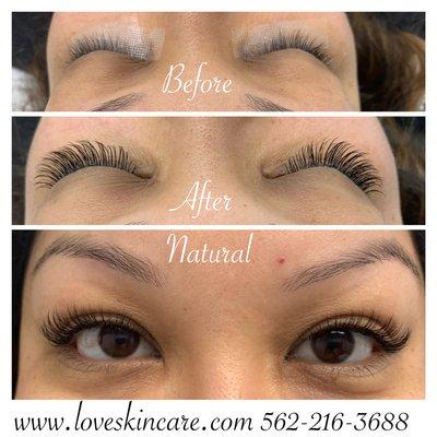 Natural eyelash extensions
