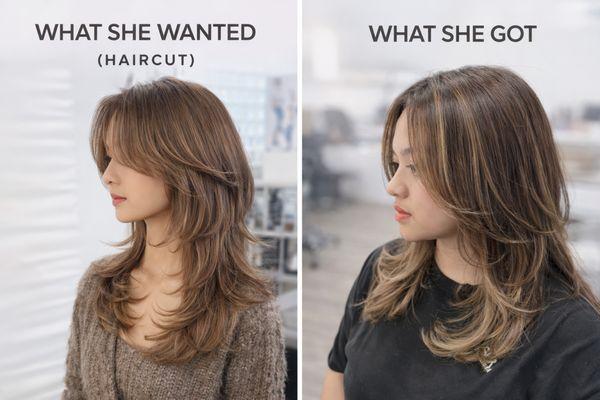 layered jellyfish. The layers add movement while keeping the hair healthy and easy to grow out.