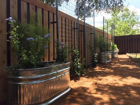 Green screens and planters