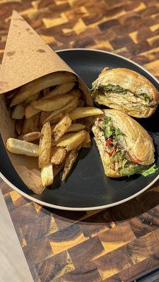 Chicken sandwich and fries