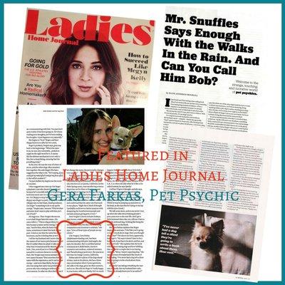 Pet psychic reading and interview in Ladies Home Journal