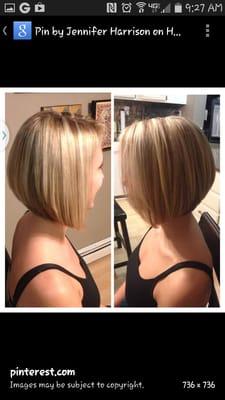 Photo shown for desired cut, color, and style