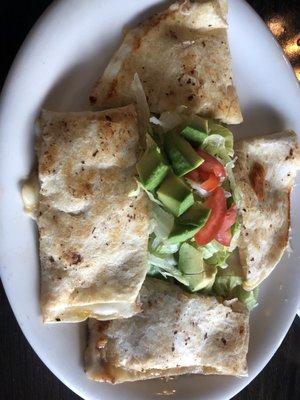 Shrimp quesadilla w/o sour cream