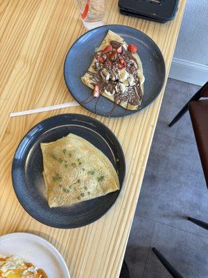 Savory crepe and sweet crepe