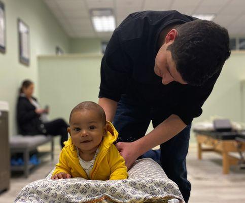 Pediatric chiropractic adjustment