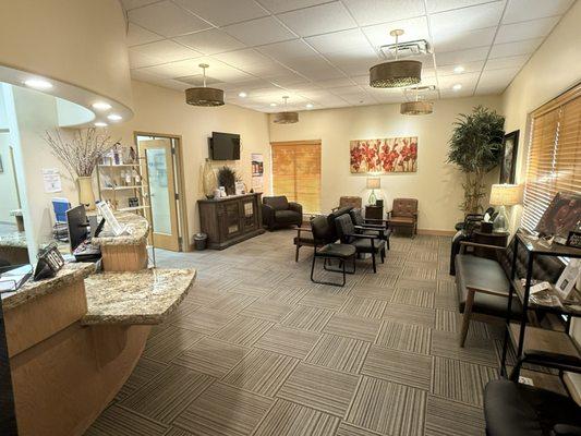 Our cozy and welcoming reception area.