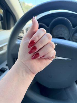 Dip manicure, almond shape