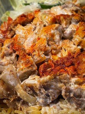 Chicken over rice. $8 + tip