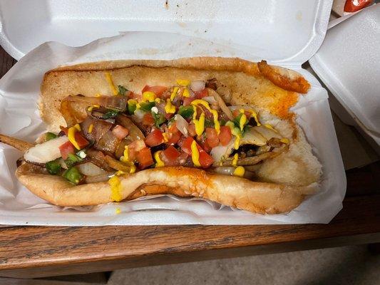 Bacon wrapped hotdog