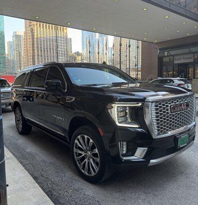 Luxury GMC Yukon Denali -- professional driver, clean & spacious ride. Perfect for airport transfers and city trips.