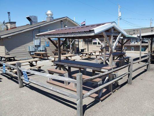 One of two patios - plenty of outdoor seating.