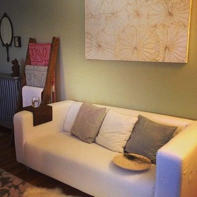 Take your time to settle in before your massage treatment.
