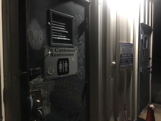 Bathroom doors! Bathrooms are in second building, not main building!