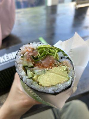 S3- Golden Salmon Sushi Burrito/ Raw Fish