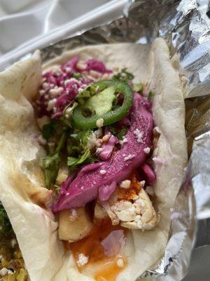 The pickled cabbage and habanero sauce was delicious!