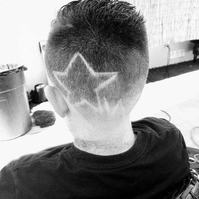 back view of star fade haircut