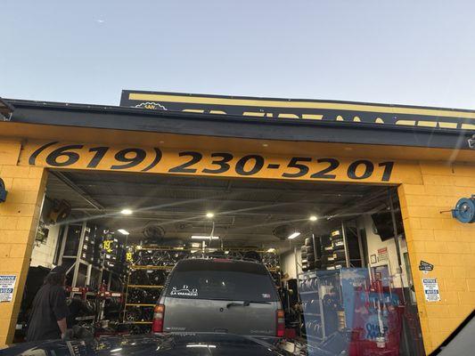 San Diego tire shop emergency stop thank you late still took care of us fixed & on our way !!