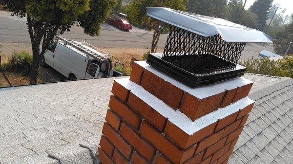 Newly installed spark arrestor.