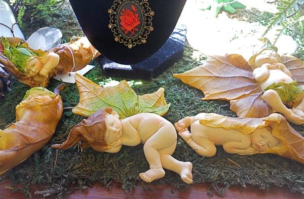 Weird little leaf-baby figurines