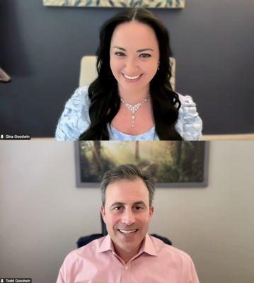 Gina and Todd hosting an educational Q&A session.