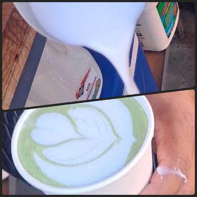 Macha latte with 25 Experience of Arts.
