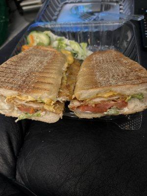 California Panini chicken cutlets lettuce tomato am cheese. Prob is where the Chicken