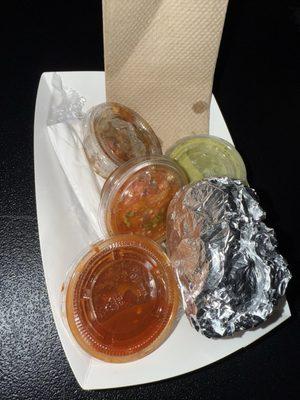 Sauces, pico, limes & radishes