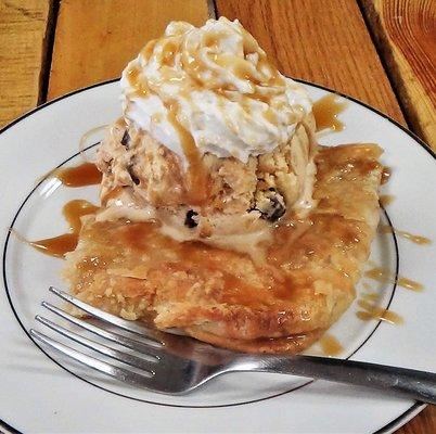 Ice Cream on a cheese danish. With whip cream and caramel sauce.. This is taste treat I helped create!