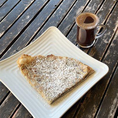 Nutella crepe $10 and Turkish coffee $5