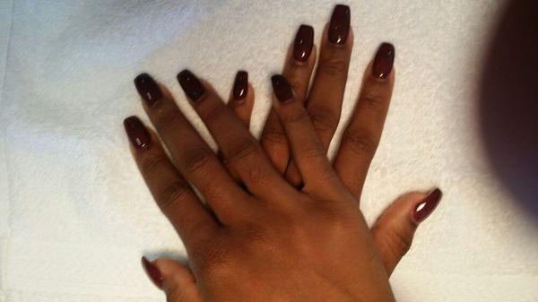 Solar mood changing nails coffin shape