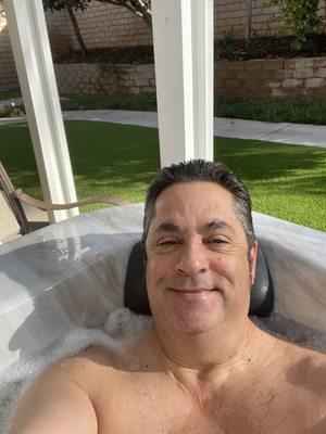 Soaking in my tub after a great massage at Asian Rose.