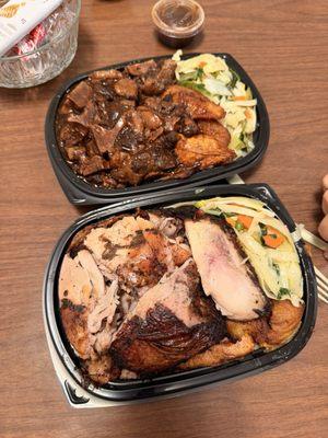 Oxtail and jerk chicken